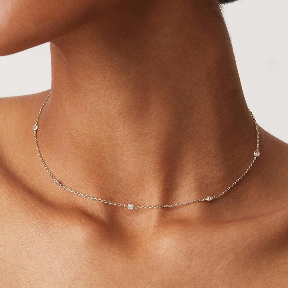 Elegant Silver Necklace with Dainty Accents